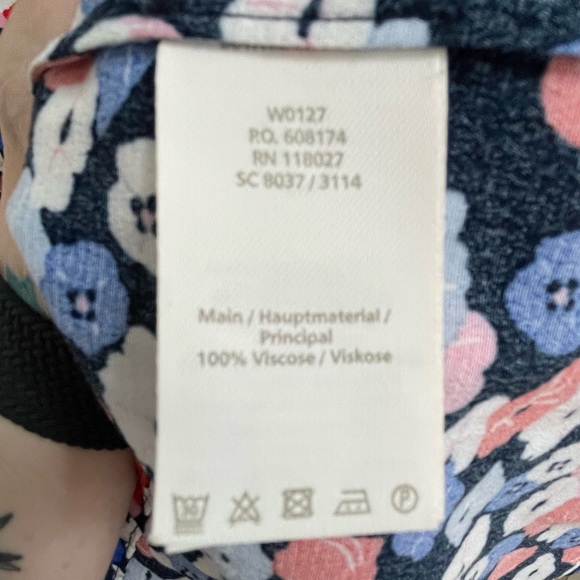 Boden Women's Size US 16L (Tall) Navy Blue Flower Print Shift Dress - Picture 4 of 6